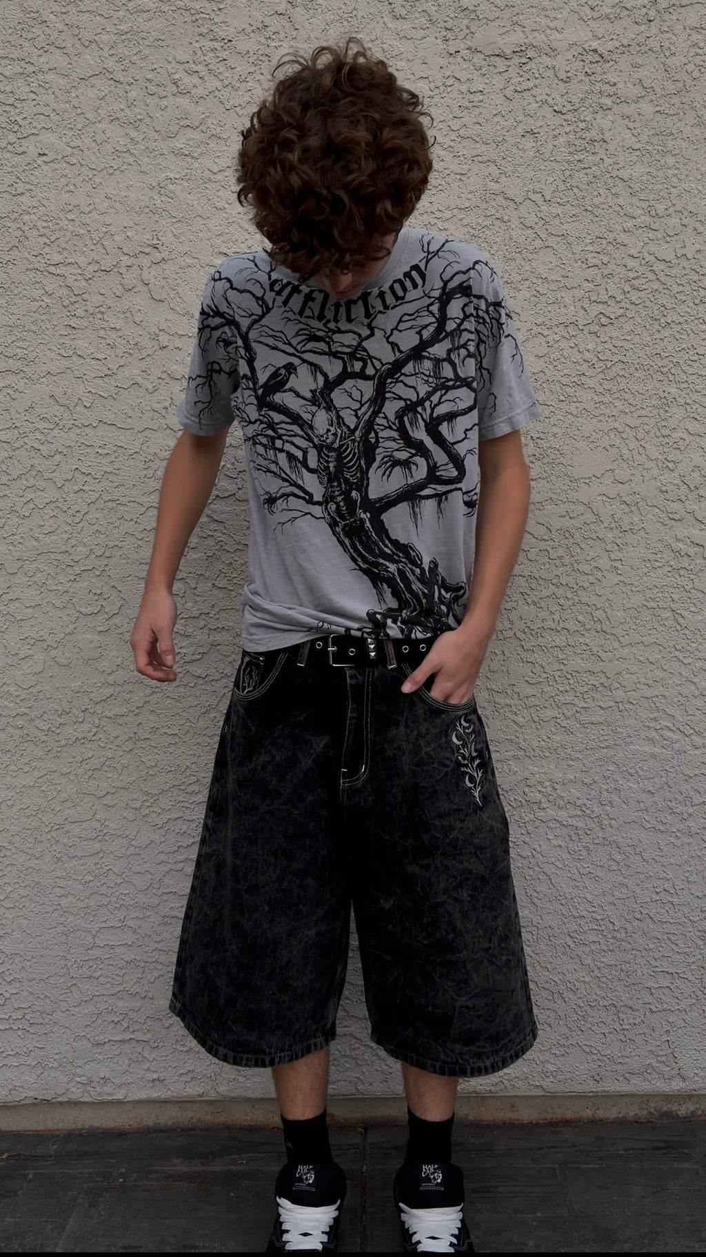 "V2" Black Jorts