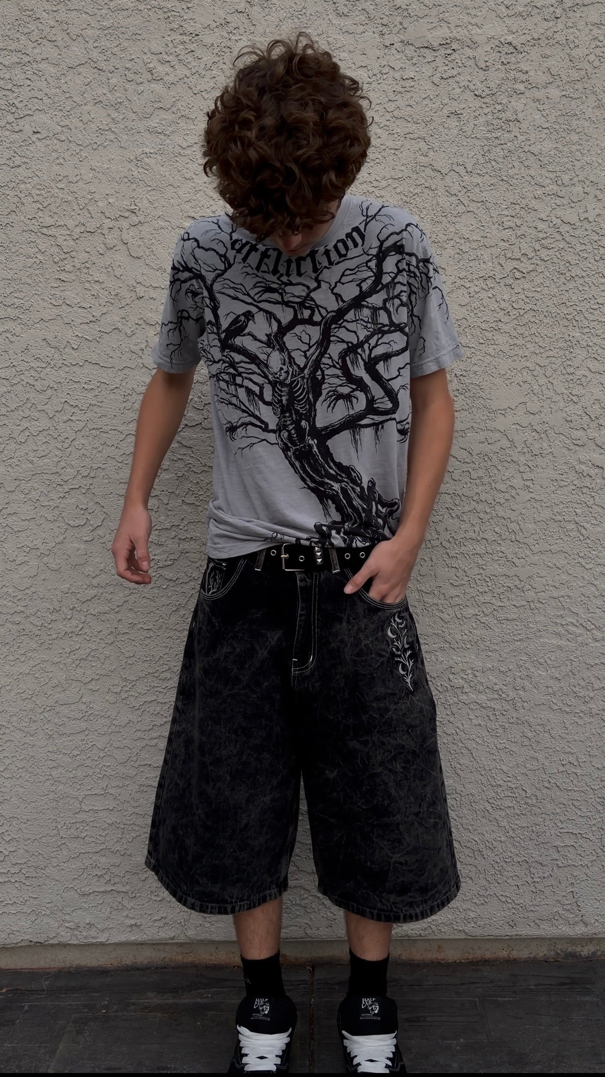"V2" Black Jorts