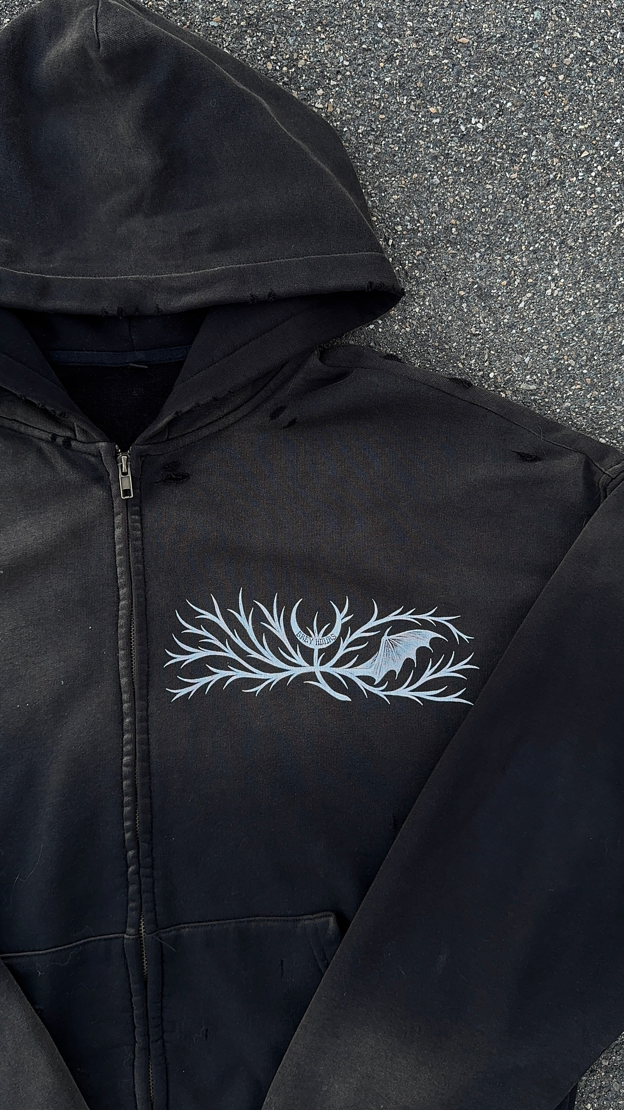 "Grey Hours V1" Zip-Up Hoodie (Pre-Order)