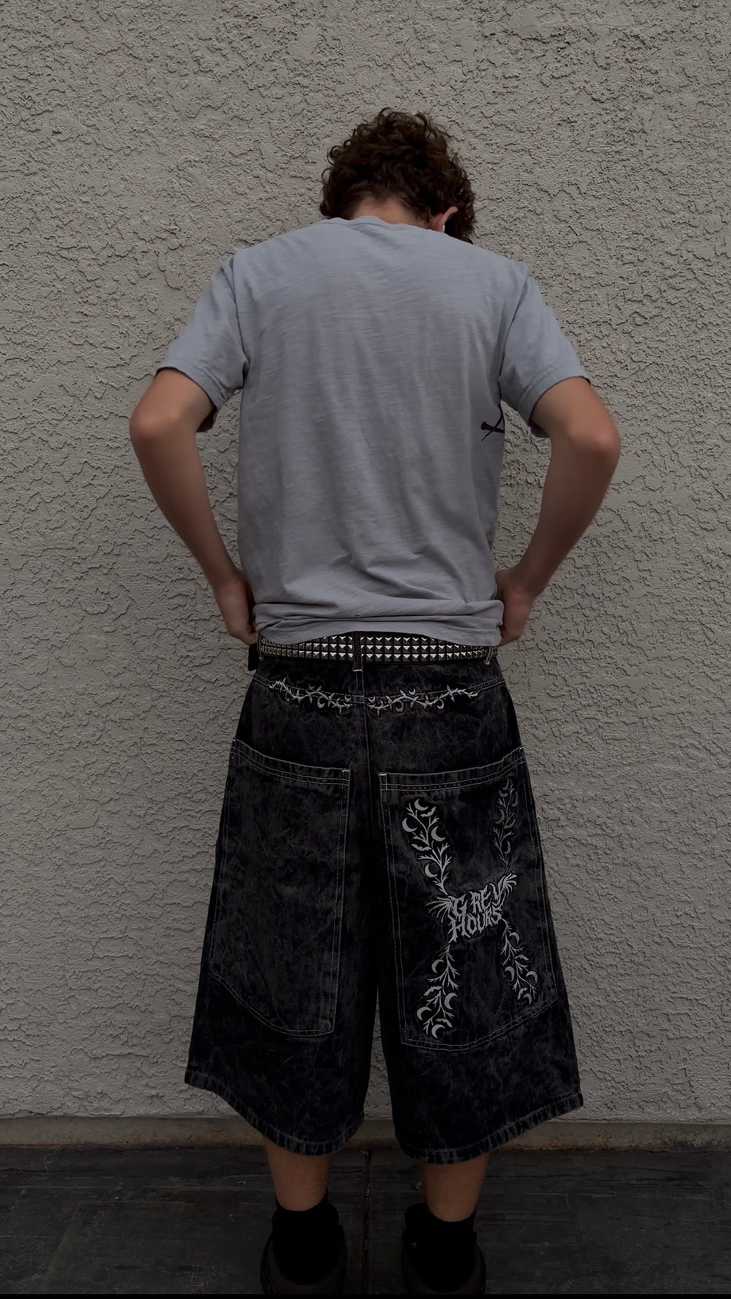 "V2" Black Jorts