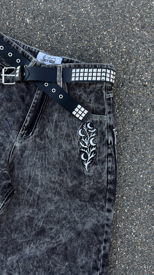 "V2" Black Jorts