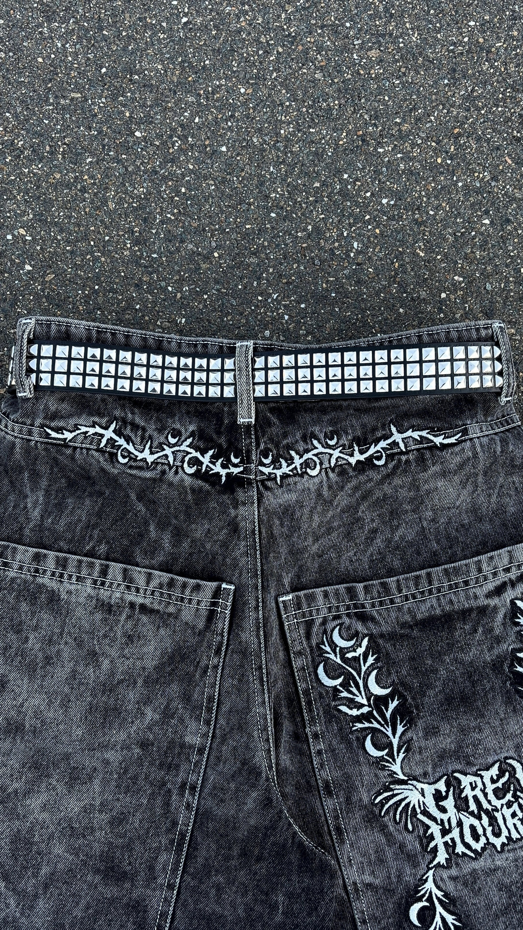 "V2" Black Jorts