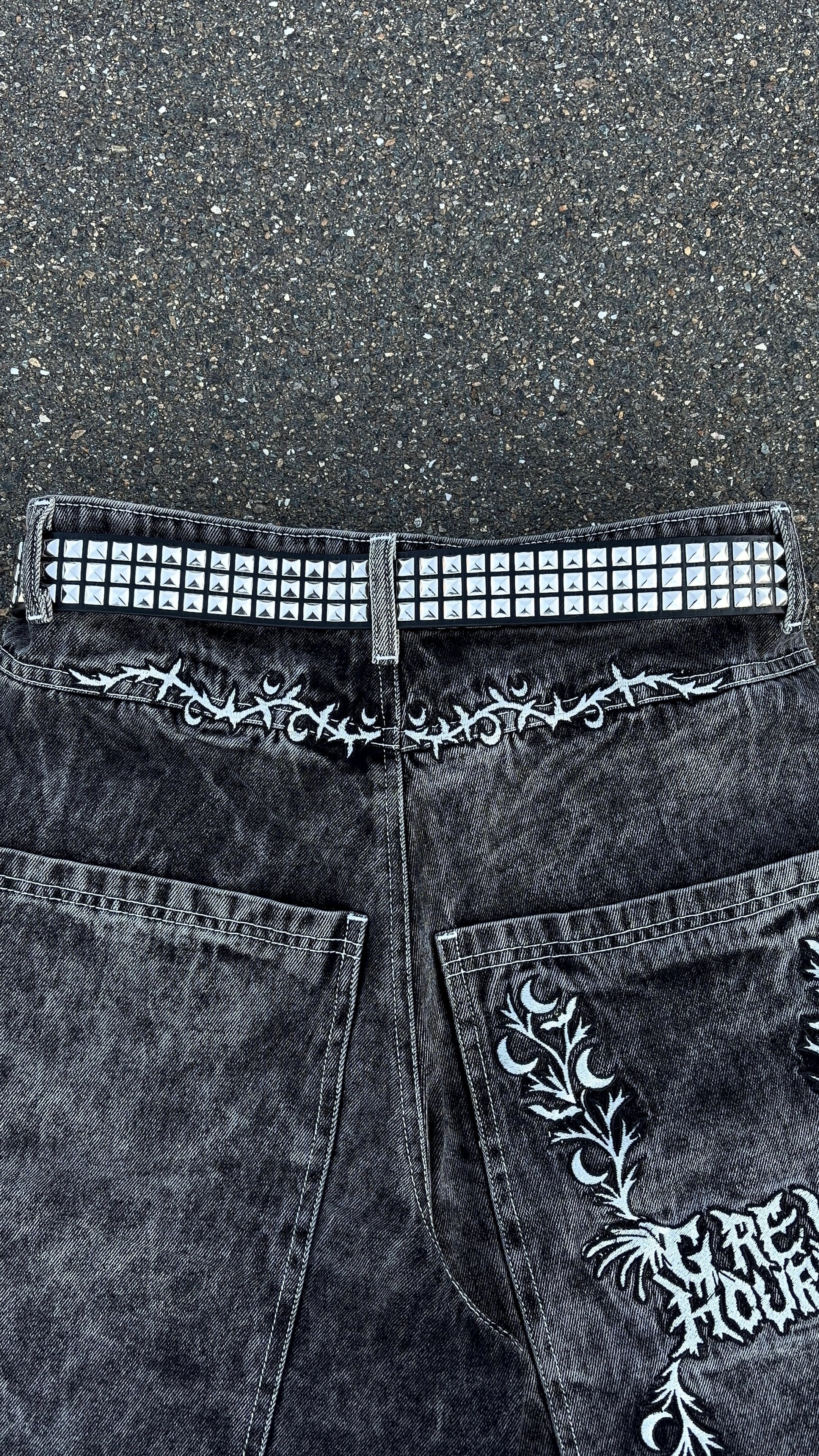 "V2" Black Jorts