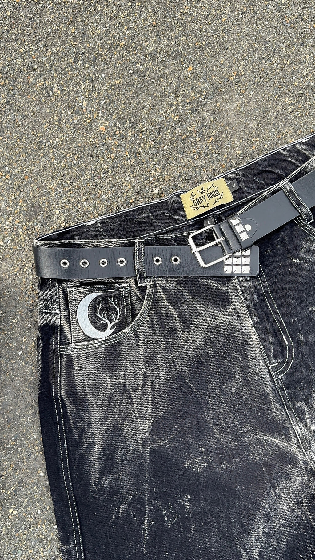 "Grey Hours V1" Wide Leg Jeans (Pre-Made)
