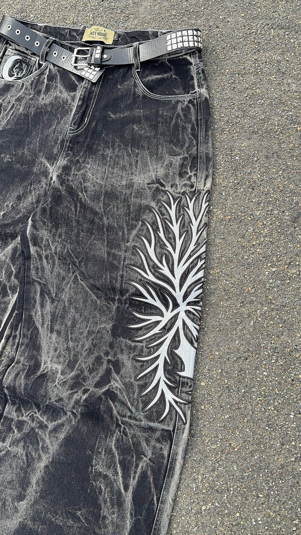 "Grey Hours V1" Wide Leg Jeans (Pre-Made)