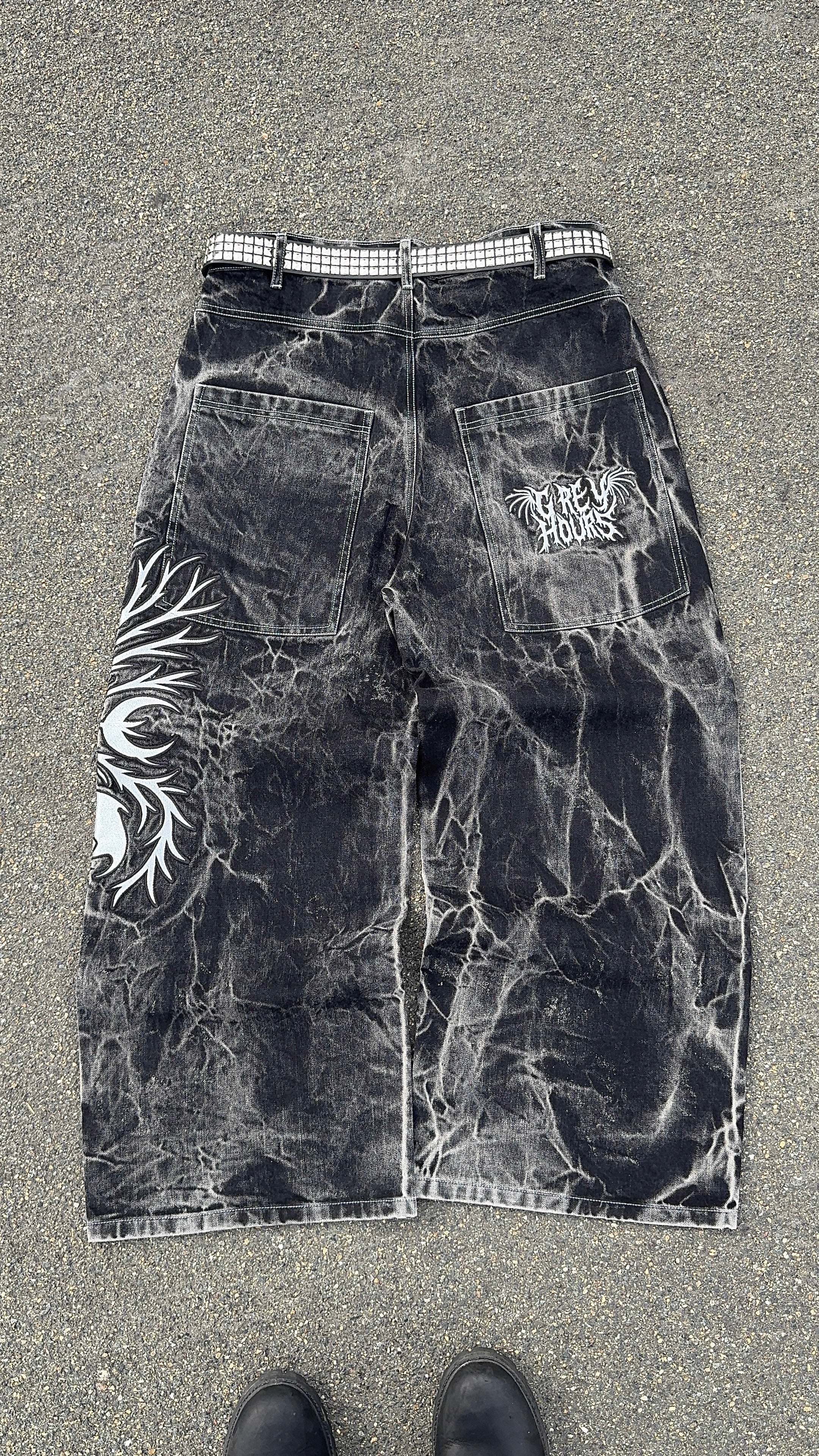"Grey Hours V1" Wide Leg Jeans (Pre-Made)