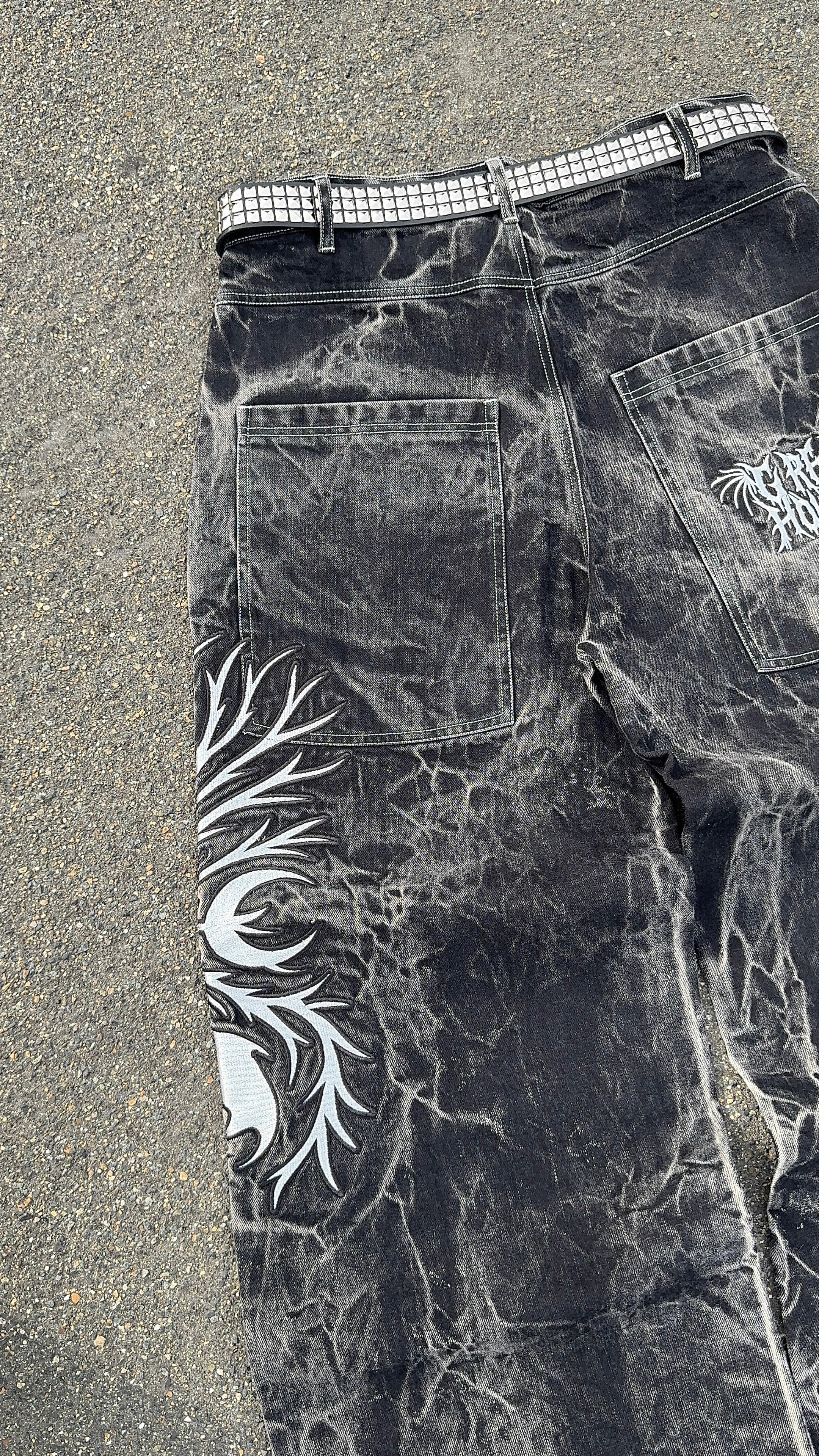 "Grey Hours V1" Wide Leg Jeans (Pre-Made)