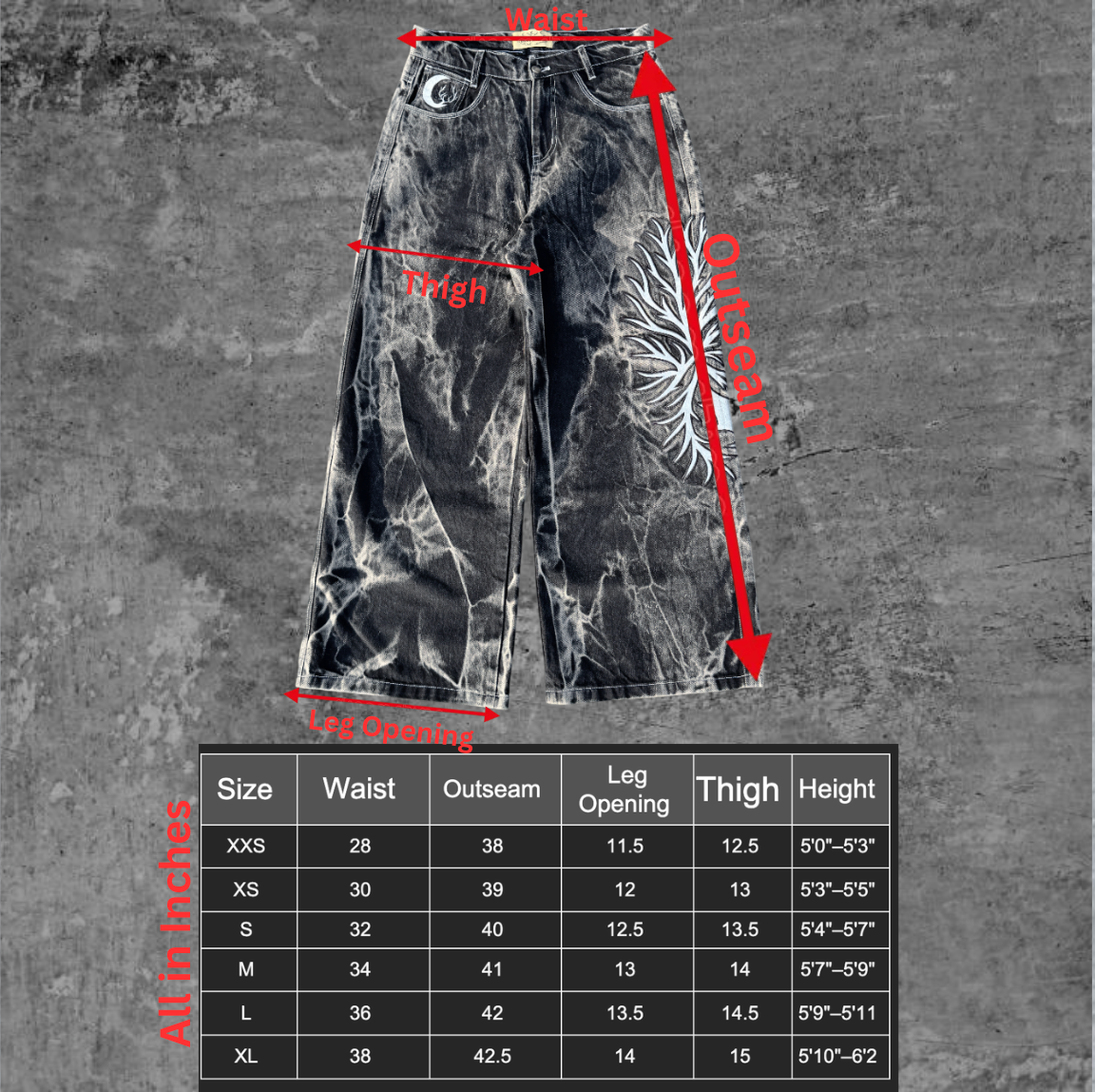 "Grey Hours V1" Wide Leg Jeans (Pre-Made)