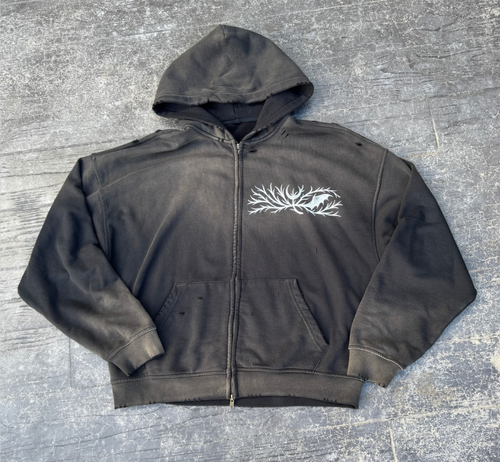 "Grey Hours V1" Zip-Up Hoodie (Pre-Order)
