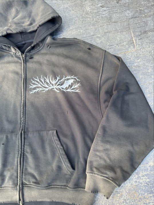 "Grey Hours V1" Zip-Up Hoodie (Pre-Order)
